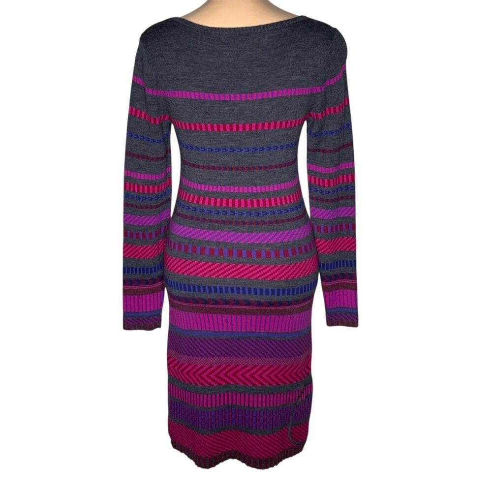 Krimson Klover Tallchief Sweater Dress XS Wool Silk Fair Isle Chevron Stripe - Picture 3 of 11